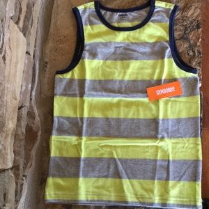 Boys GYMBOREE, L 10-12, yellow gray stripe tank